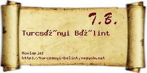 Turcsányi Bálint névjegykártya