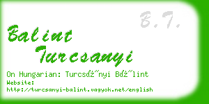 balint turcsanyi business card